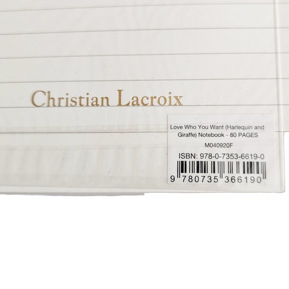 NEW Christian Lacroix Love Who You Want Harlequin Giraffe 80pgs Die-Cut Notebook - Picture 6 of 6